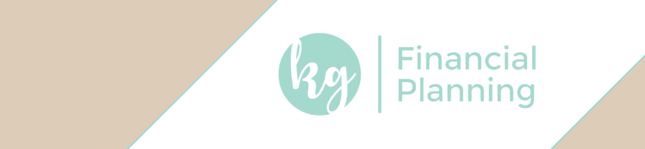 A banner with a beige and white background features a turquoise circle with cursive letters 