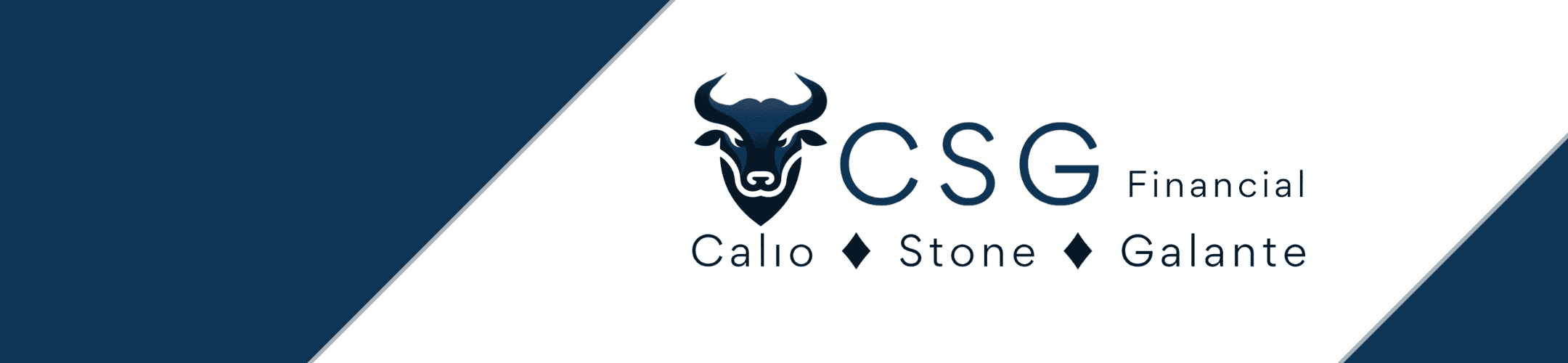 Logo featuring a stylized bull's head with 