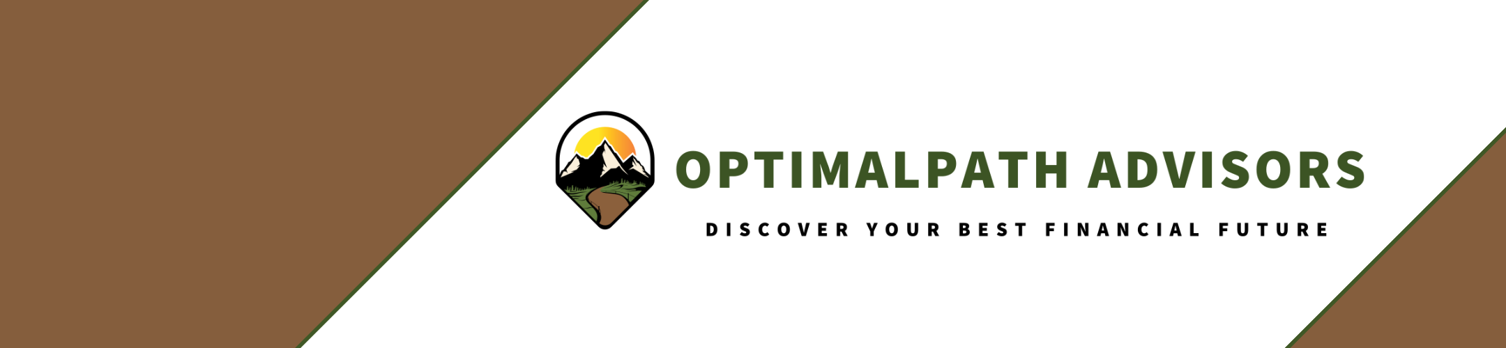 Logo for OptimalPath Advisors with a mountain and path icon. The slogan 