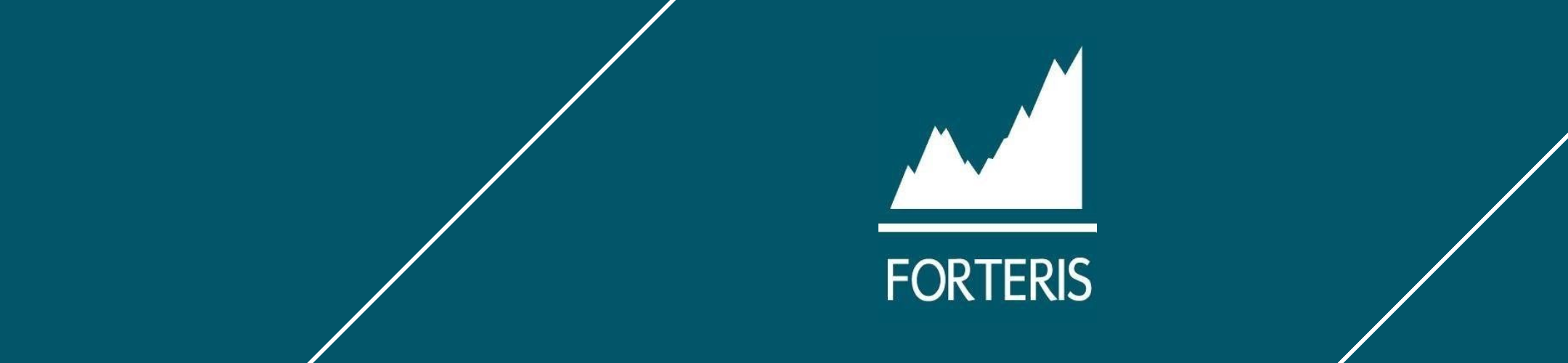 White line graph with upward trend inside a rectangle above the word 