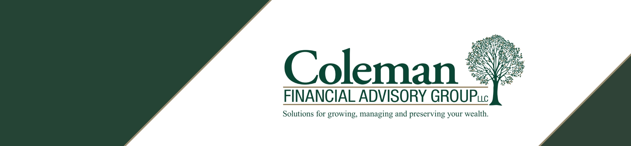 Coleman Financial Advisory Group logo with a tree graphic and the tagline: 